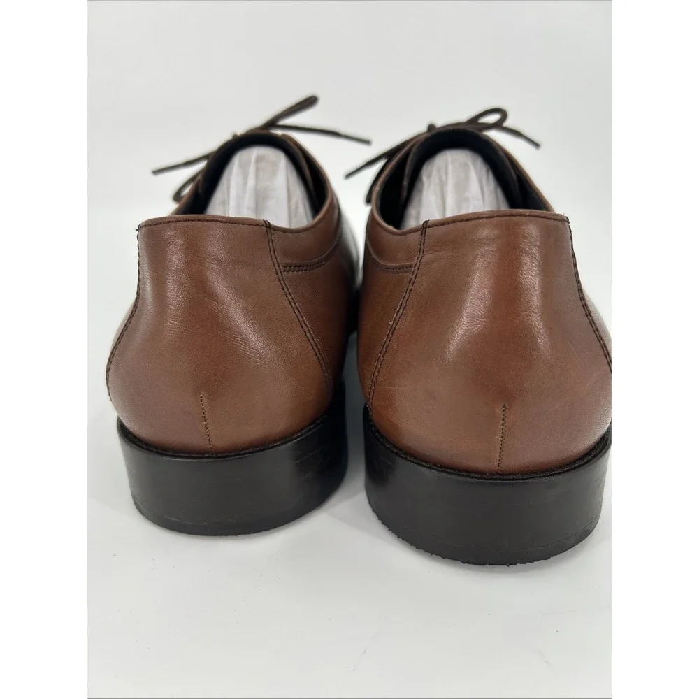 Johnston & Murphy Mens Brown Leather Cap Toe Oxford‎ Dress Shoes 24-9150